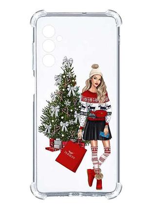 Чехол с утолщёнными углами на samsung galaxy a05s (a057) :: девушка с подарками (принт 141)