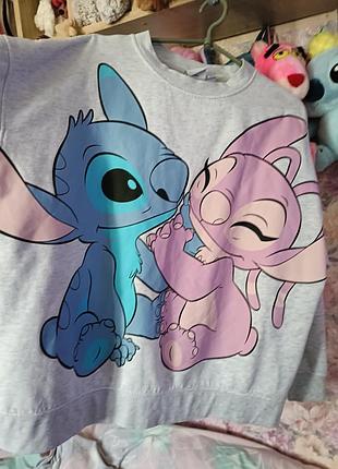 Стич дисней свитшот stitch  батал на флисе