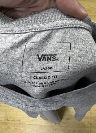 Vans classic fit футболка l размер спортивная серая 6