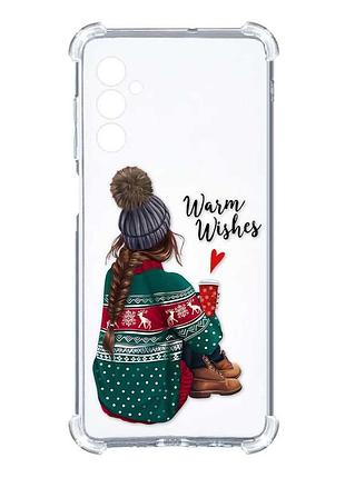 Чехол с утолщёнными углами на samsung galaxy a15 (a155) :: девушка с кофе (принт 136)