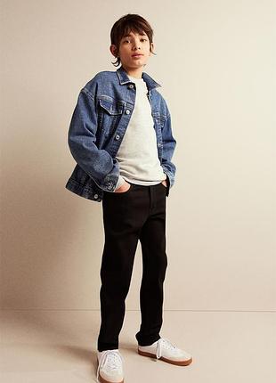 Чорні зручні еластичні штани штани джинси обтислого крою slim fit h&amp;m 12-13 років