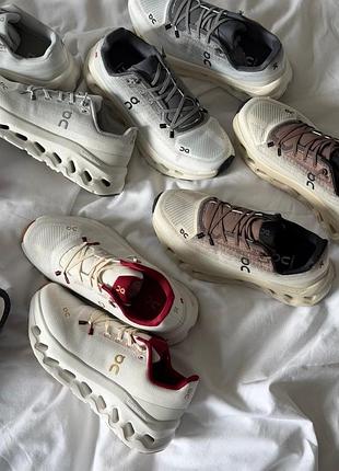 Кросівки on loewe x cloudtilt clove sand/grey white/ white red/ivory orchid