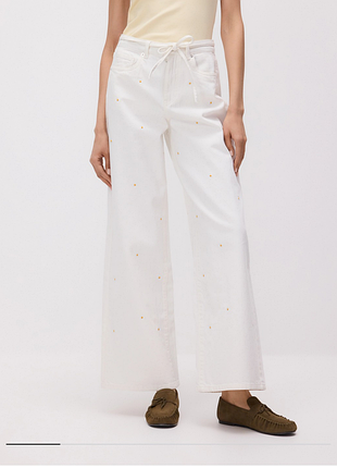 Стильные женские светлые джинсы на лето wide leg, xs