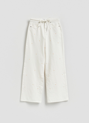 Стильные женские светлые джинсы на лето wide leg, xs