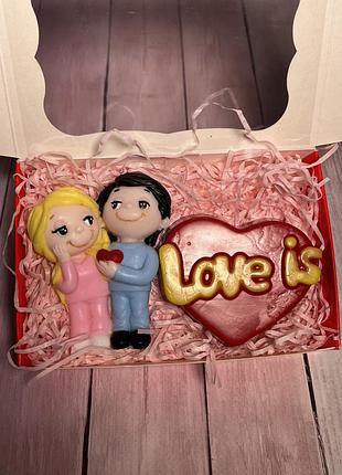Мило ручної роботи. подарунковий набір з мила. love is