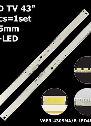 Led підсвітка tv 43" v6er-430sma-led48-r2 cy-kk043hgav3h cy-vk043hgav2h un43ku7000 un43ku7500 un43ls003 2шт.