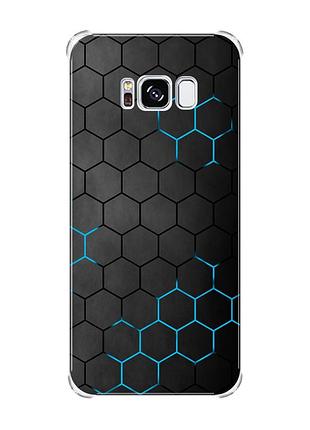Чехол с утолщёнными углами на samsung galaxy s8 :: фон соты (принт 359)