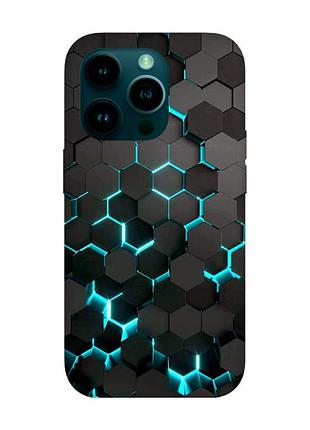Матовый чехол с красными боками на apple iphone 14 pro :: соты 3d (принт 357)