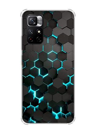 Чехол с утолщёнными углами на xiaomi redmi note 11 5g :: соты 3d (принт 357)