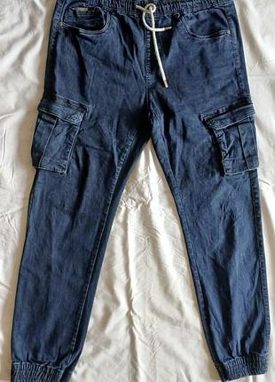 Джинси джогери cropp denim w36/l34 темно-сині