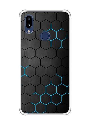 Чехол с утолщенными углами на samsung galaxy a10s (a107) :: фон соты (принт 359)