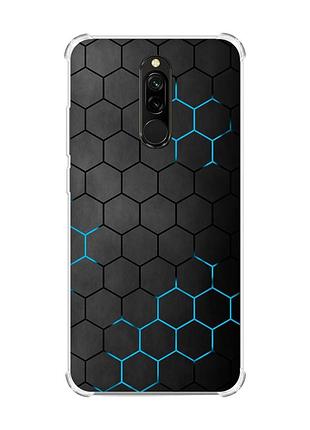 Чехол с утолщенными углами на xiaomi redmi 8 :: фон соты (принт 359)