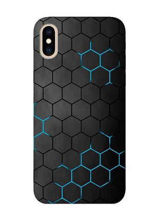 Матовий чохол з бірюзовими боками на iphone xs max :: фон соти (принт 359)