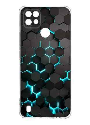 Чохол з потовщеними кутами на realme c21 :: соти 3d (принт 357)
