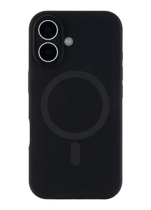 Чохол накладка glow silicone case з рамкою камери для iphone 16 панель-накладка для телефону з magsafe black
