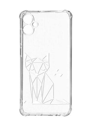 Чехол с утолщёнными углами на samsung galaxy a05 (a055) :: лиса (принт 127)