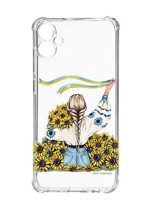 Чохол з потовщеними кутами на samsung galaxy a05 (a055) :: дівчина зі стрічкою (принт 25)