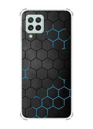 Чехол с утолщёнными углами на samsung galaxy m32/a22/m22 4g :: фон соты (принт 359)