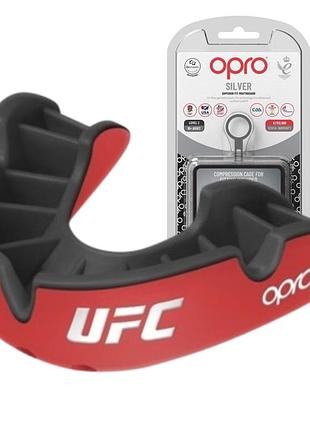 Капа opro silver ufc взрослая (вик 11+) red/black (ufc.102514002)