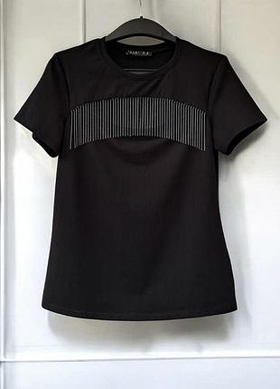 Футболка женская с вырезом на груди и бахромой, хлопок, m/44, l/46, xl/48, см. замеры в описании