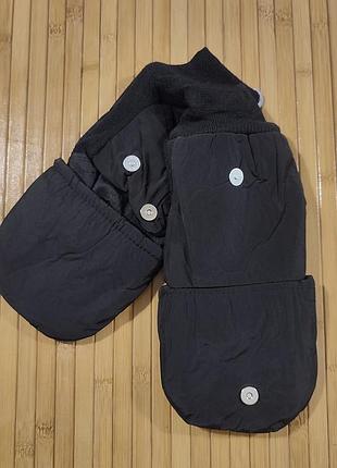 Теплі зимові рукавиці з відкидною рукавичкою розмір xl-xxl колір чорний
