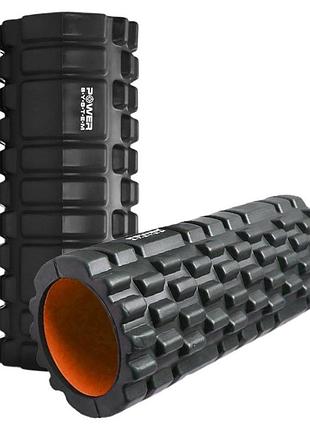 Масажний ролик (роллер) power system ps-4050 fitness foam roller black/orange (33x15см.)