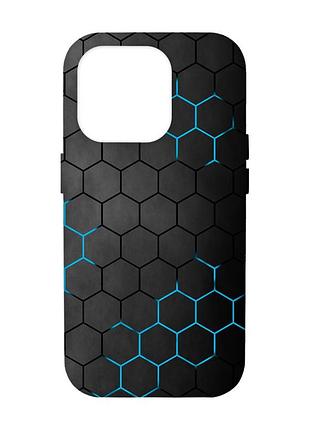 Матовий чорний чохол на iphone 14 pro max фон соти (принт 359)