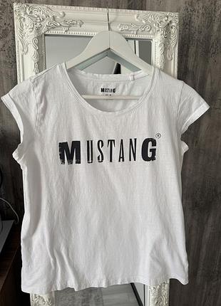 Базова футболка котонова біла футболка mustang натуральна футболка жіноча футболка mustangs m