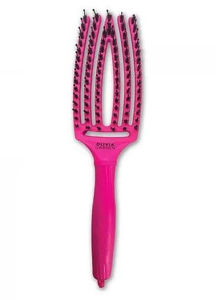Щетка fingerbrush combo medium neon pink olivia garden, ярко розовый