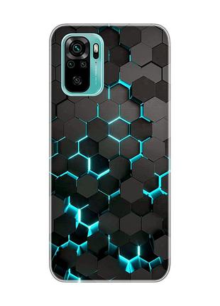 Чехол на xiaomi redmi note 10 / note 10s :: соты 3d (принт 357)