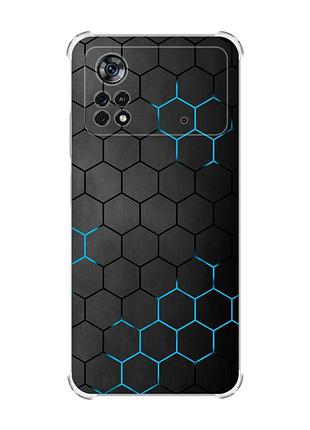 Чехол с утолщёнными углами на xiaomi poco x4 pro 5g :: фон соты (принт 359)