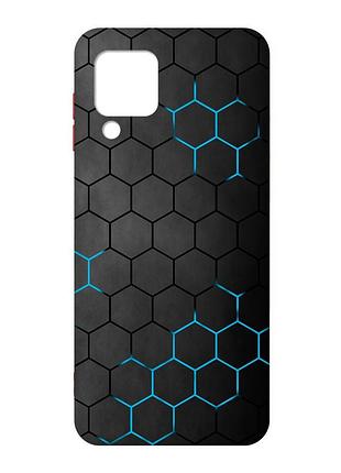 Матовий чохол з червоними боками на samsung galaxy m32/a22/m22 4g :: фон соти (принт 359)
