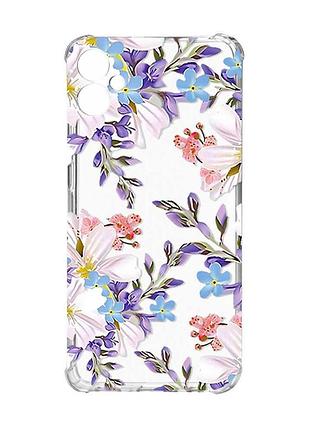 Чехол с утолщёнными углами на samsung galaxy a05 (a055) :: цветочный рисунок (принт 272)