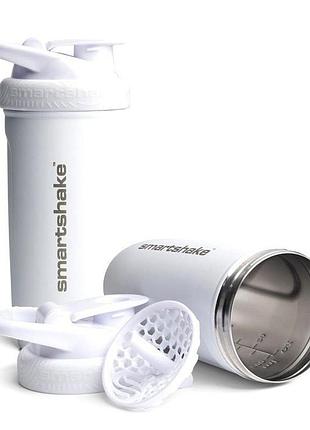 Шейкер спортивний smartshake металевий reforce stainless steel 30oz/900ml white