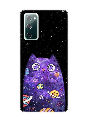 Чохол на samsung galaxy s20 fe :: фіолетова кішка (принт 361)