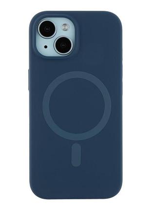 Чохол накладка glow silicone case with magsafe для apple iphone 15 панель-накладка для телефону магнітна зарядка dark blue