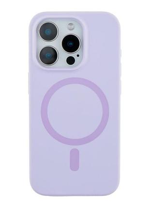 Чехол накладка glow silicone case with magsafe для apple iphone 15 pro панель-накладка для телефона магнитная зарядка light purple