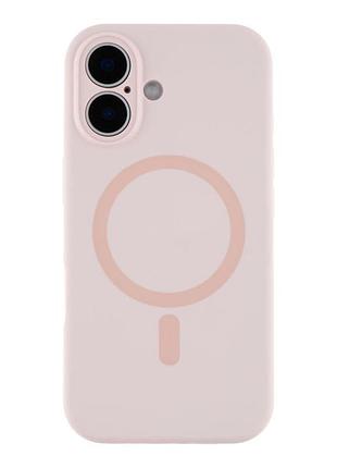 Чохол накладка glow silicone case з рамкою камери для iphone 16 панель-накладка для телефону з magsafe pink