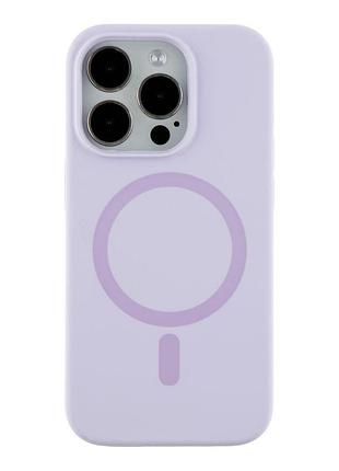 Чехол накладка glow silicone case with magsafe для apple iphone 14 pro панель-накладка для телефона магнитная зарядка light purple