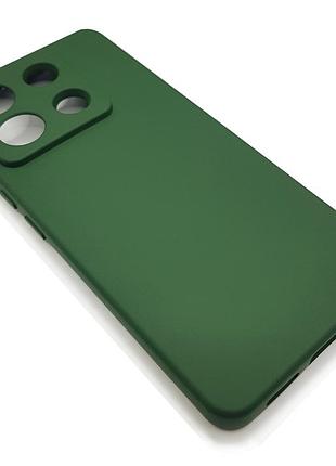 Матовый чехол для xiaomi poco x6 5g с микрофиброй зеленый хаки