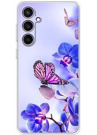 Чохол силіконовий з картинкою на samsung galaxy s23 fe (s711) (квітка, метелик на орхідеї)