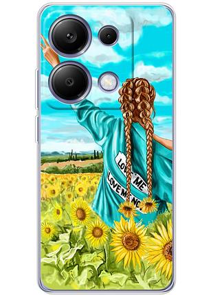 Чехол силиконовый с картинкой на xiaomi redmi note 13 pro 4g (патриотический, девушка украинка)
