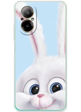 Чехол силиконовый с картинкой на realme c67 (кролик снежок)