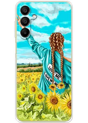 Чехол силиконовый с картинкой на samsung galaxy a15 5g (a155) (патриотический, девушка украинка)
