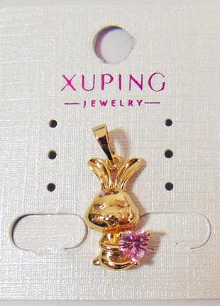 Кулон зайчик с сердцем xuping 25х10 мм кс6