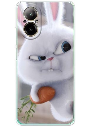 Чехол силиконовый с картинкой на realme c67 (кролик снежок)