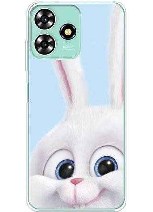 Чехол силиконовый с картинкой на zte blade a73 4g (кролик снежок)