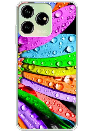 Чехол силиконовый с картинкой на zte blade v50 design 4g (цветные листья)