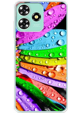 Чехол силиконовый с картинкой на zte blade a73 4g (цветные листья)