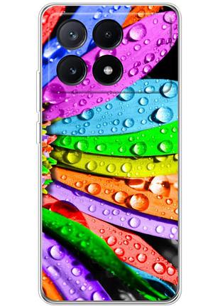 Чехол силиконовый с картинкой на xiaomi poco x6 pro 5g (цветные листья)